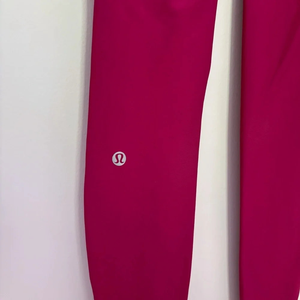 Lululemon Base Pace Fleece Leggings Tights High Rise 28" Wild Berry Hot Pink 4 - Picture 6 of 9